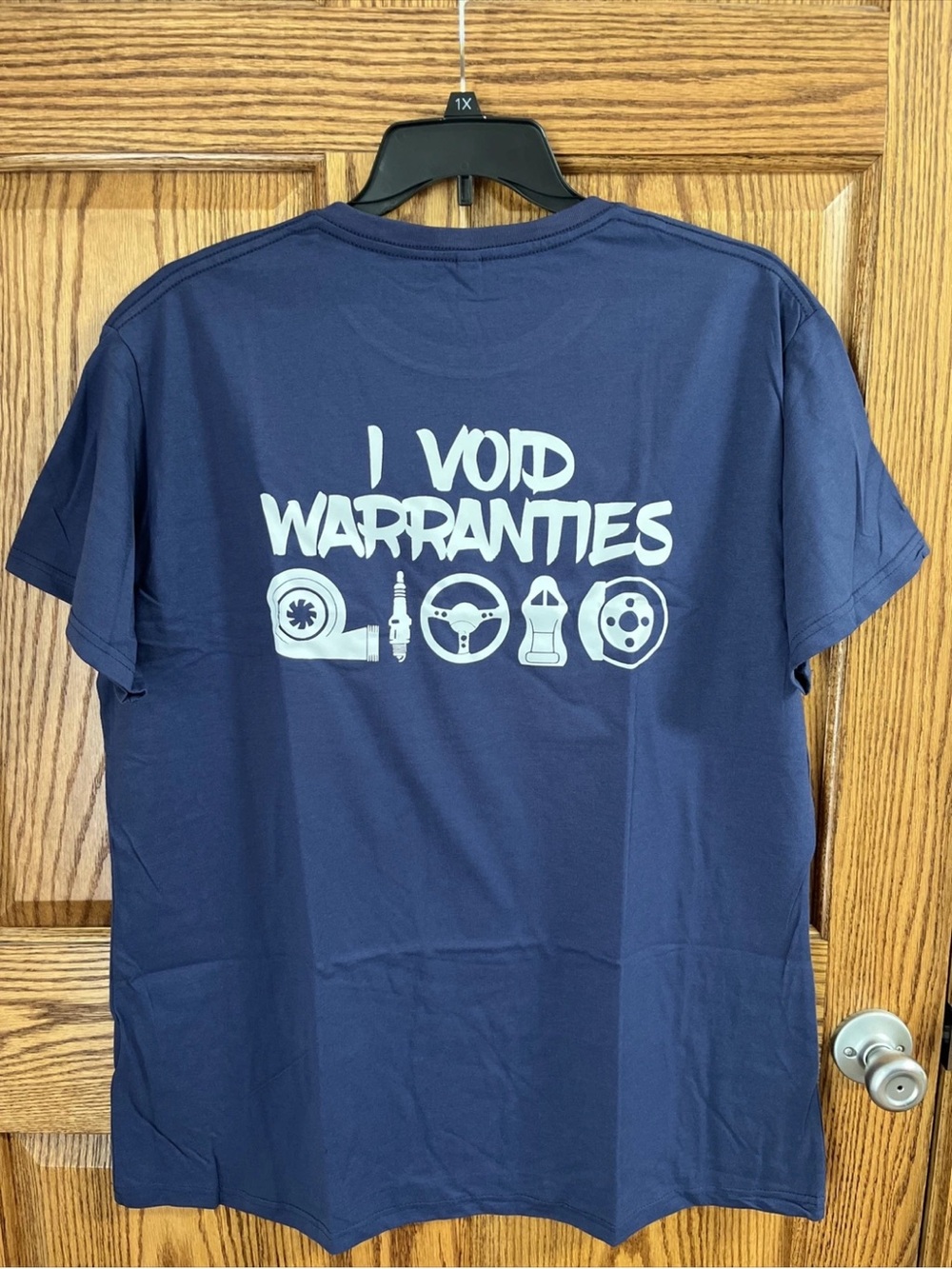 I Void Warranties Navy Short Sleeve Tee